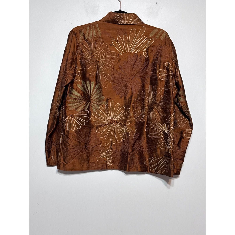 Chico's Dream Field Fairycore Silk Embroidered Jacket Size Medium Whimsigoth - Picture 6 of 7